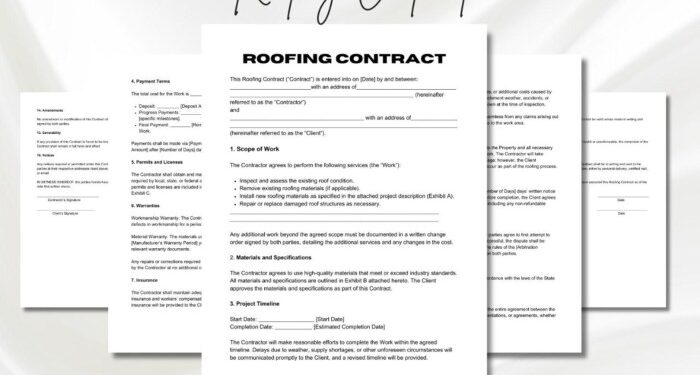 Roofing Service Contract Template, Roofing Agreement Contract ...